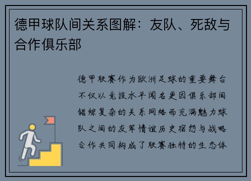 德甲球队间关系图解：友队、死敌与合作俱乐部